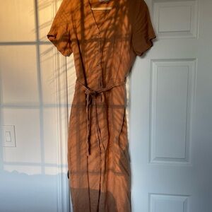 Everlane Terracotta Button-Down Jumpsuit